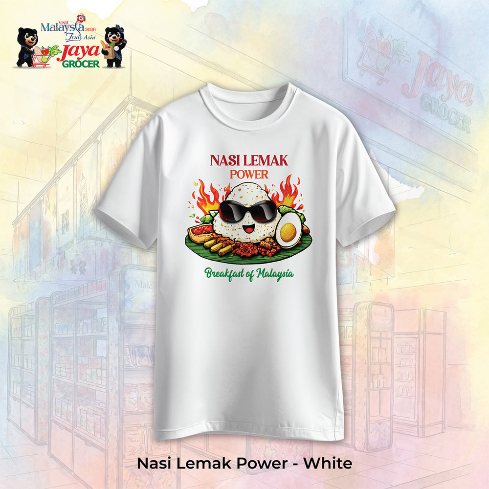 JS Apparel - Nasi Lemak Power (White-L)