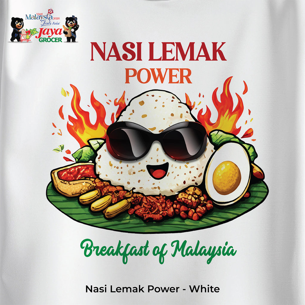 JS Apparel - Nasi Lemak Power (White-XL)