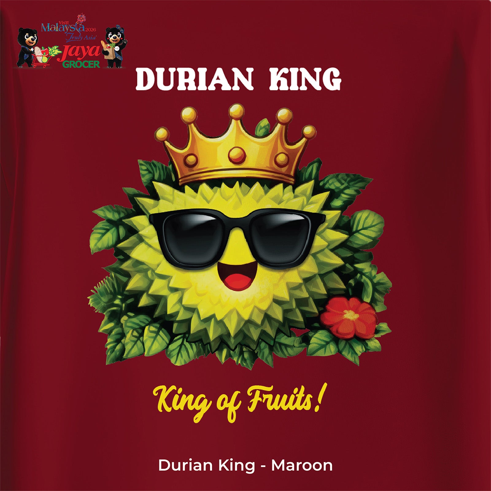 JS Apparel - Durian King (Maroon-XL)