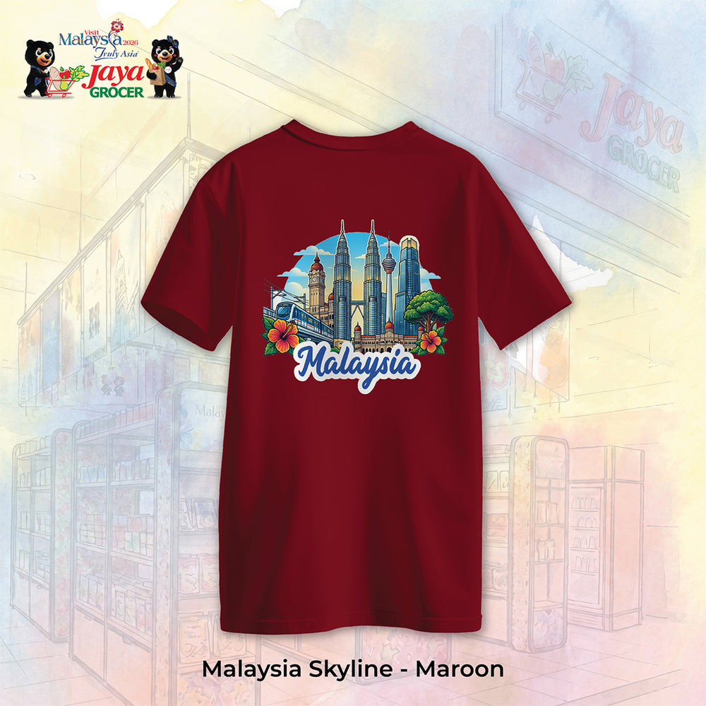 JS Apparel - Malaysia Skyline (Maroon-XL)