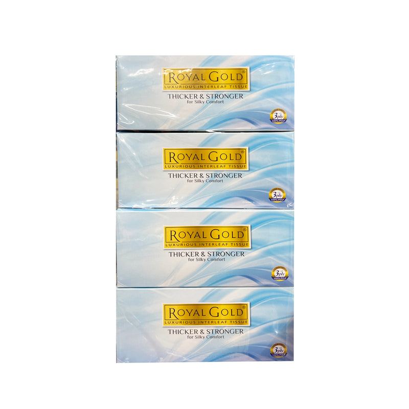 Royal Gold Luxurious Interleaf Facial Tissue (3ply) 110sheets x 4