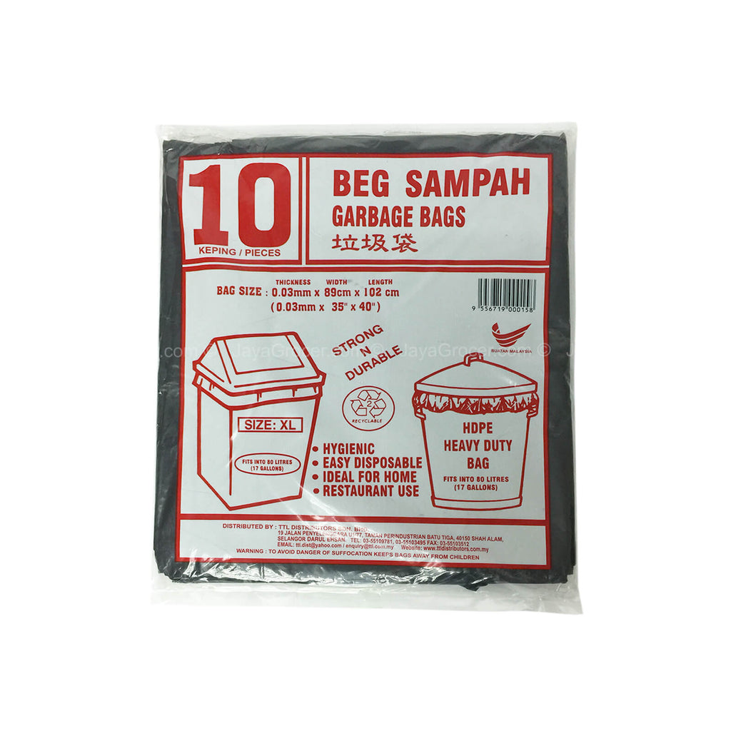 SEKOPLAS Heavy-Duty ReXTRA HDPE Garbage Bags XL (10pcs)