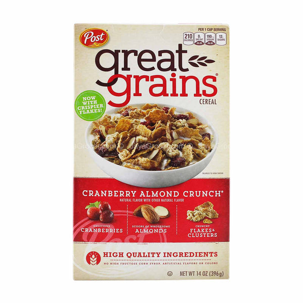 Post Cranberry Almond Crunch Great Grains Cereal 396.8g