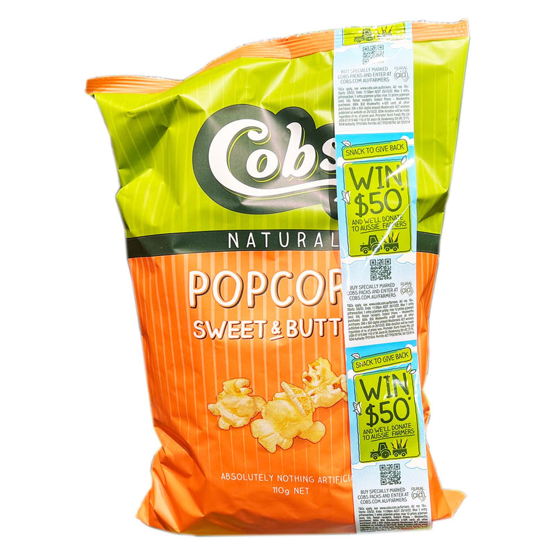 Cobs Natural Popcorn Sweet and Buttery Flavour 110g